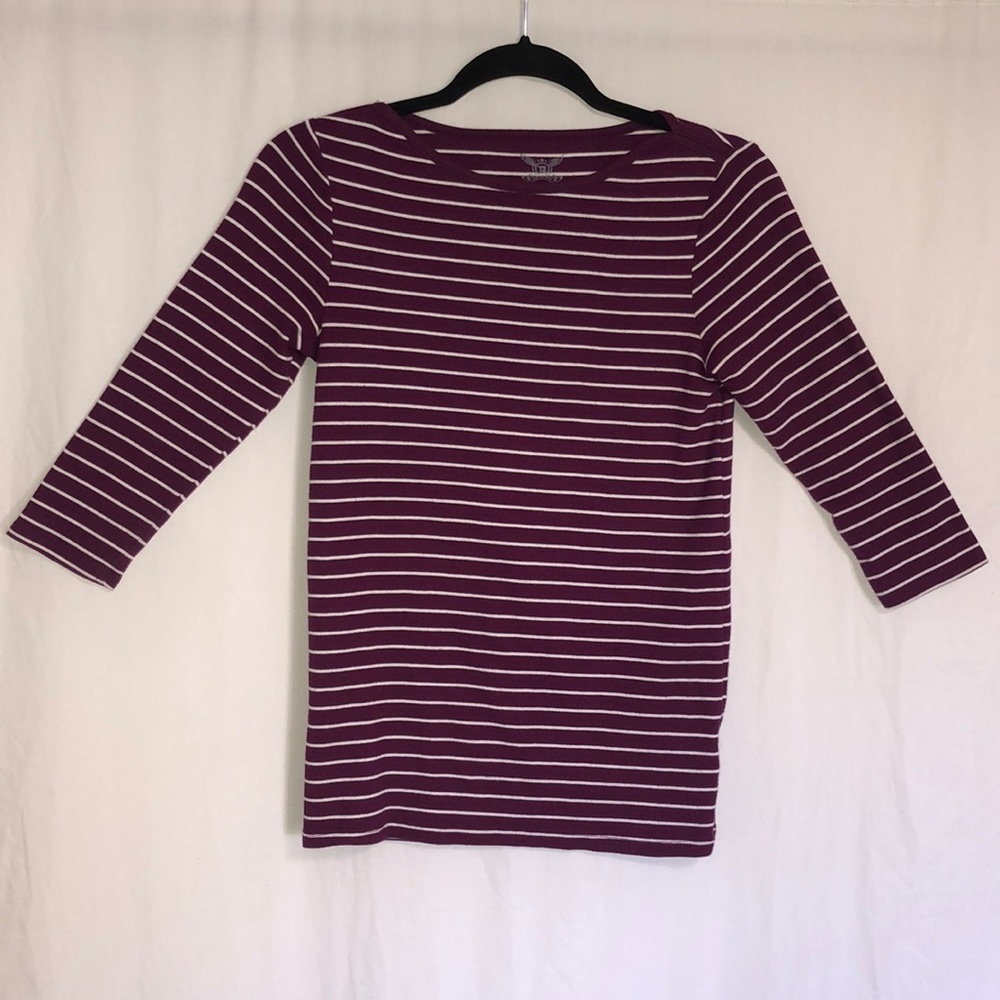 Faded Glory Purple/White Stripe Top